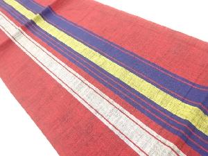 アンティーク　綿紬縞模様織り出し全通袋帯(材料)(サービス品)